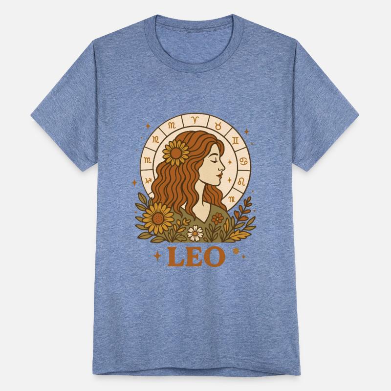 Retro Leo Zodiac Floral Astrology