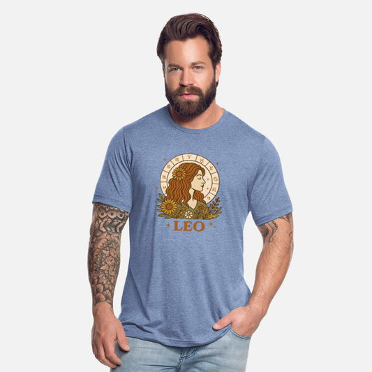 Retro Leo Zodiac Floral Astrology