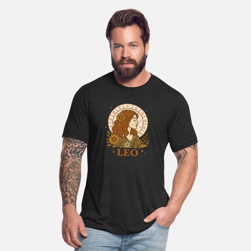 Retro Leo Zodiac Floral Astrology