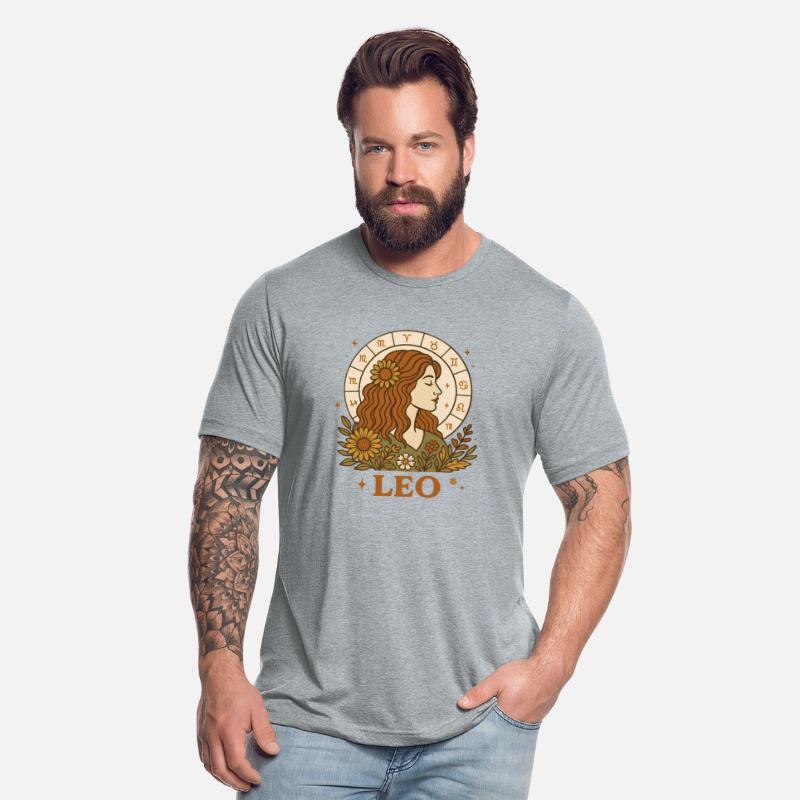 Retro Leo Zodiac Floral Astrology