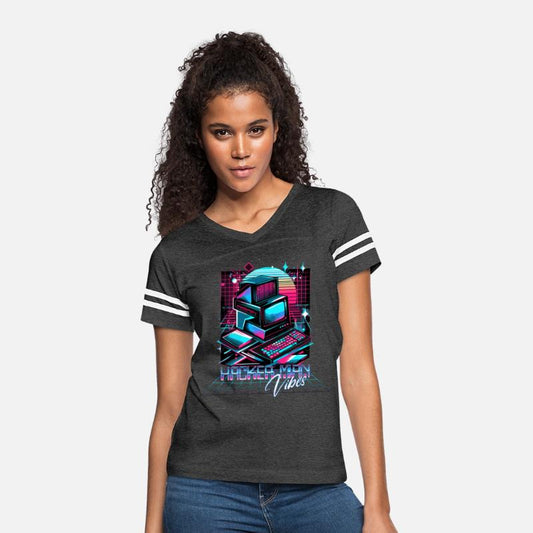 Retro Neon Hacker Man Vibes 90s Shirt