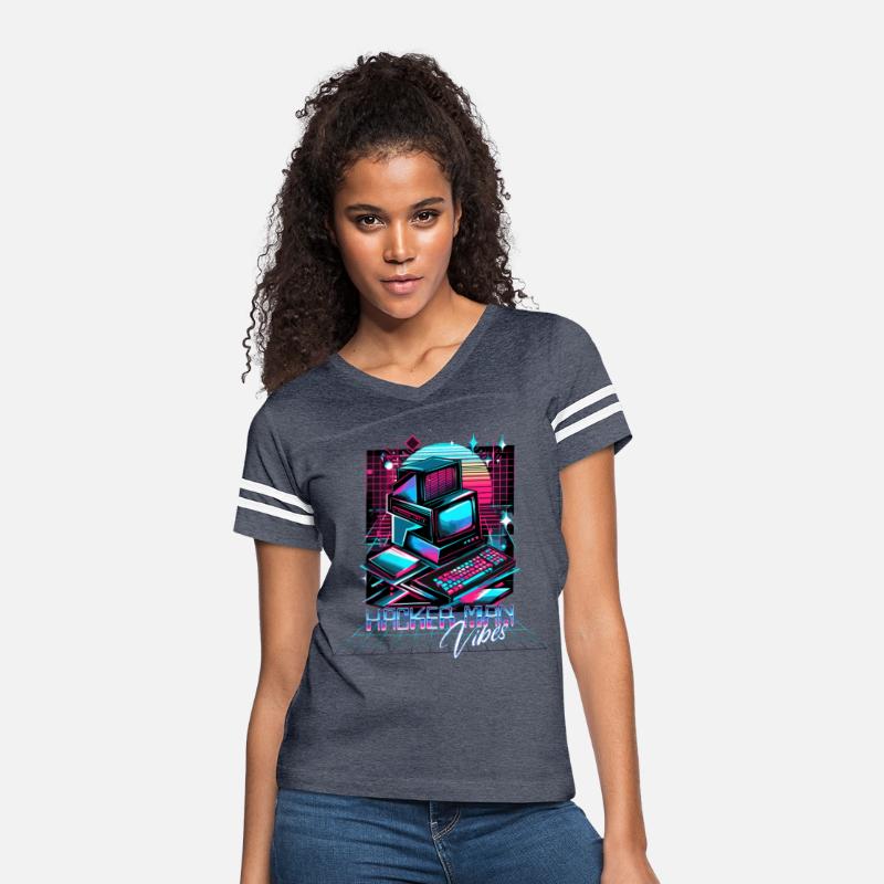 Retro Neon Hacker Man Vibes 90s Shirt