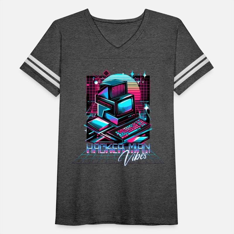 Retro Neon Hacker Man Vibes 90s Shirt