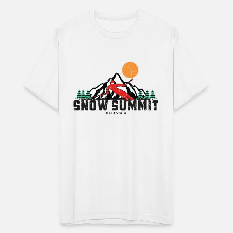 Retro Snow Summit Ski Sunset Mountain