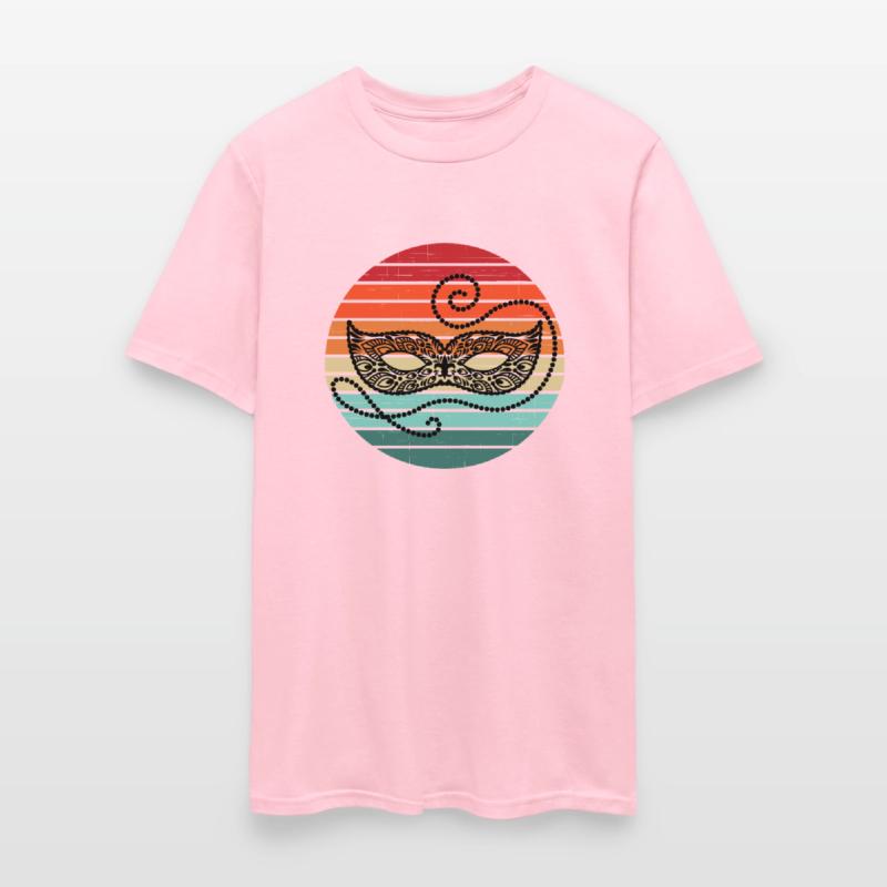 Retro Sunset Mardi Gras Mask and Beads