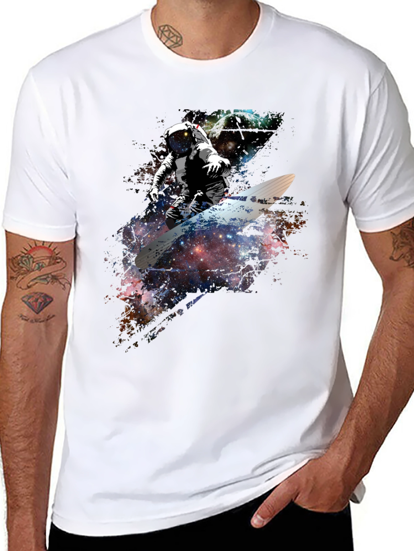 Space Surfer Graphic T-Shirt