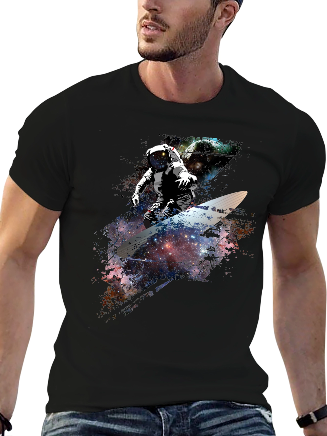 Space Surfer Graphic T-Shirt