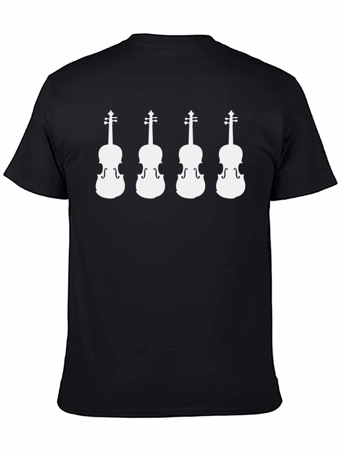 Violin T-Shirt: Black Tee with White Violin Design