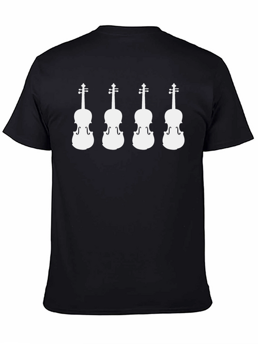 Violin T-Shirt: Black Tee with White Violin Design