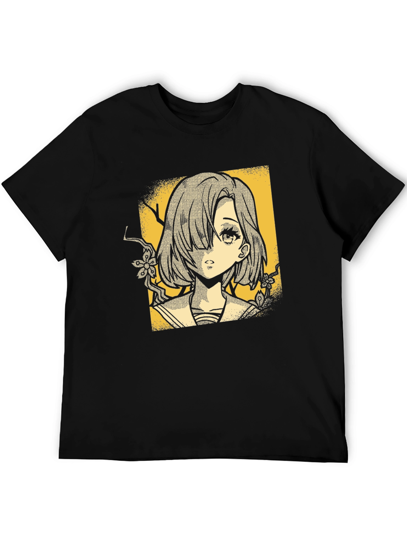 Anime Girl Graphic T-Shirt - Stylish Black Tee