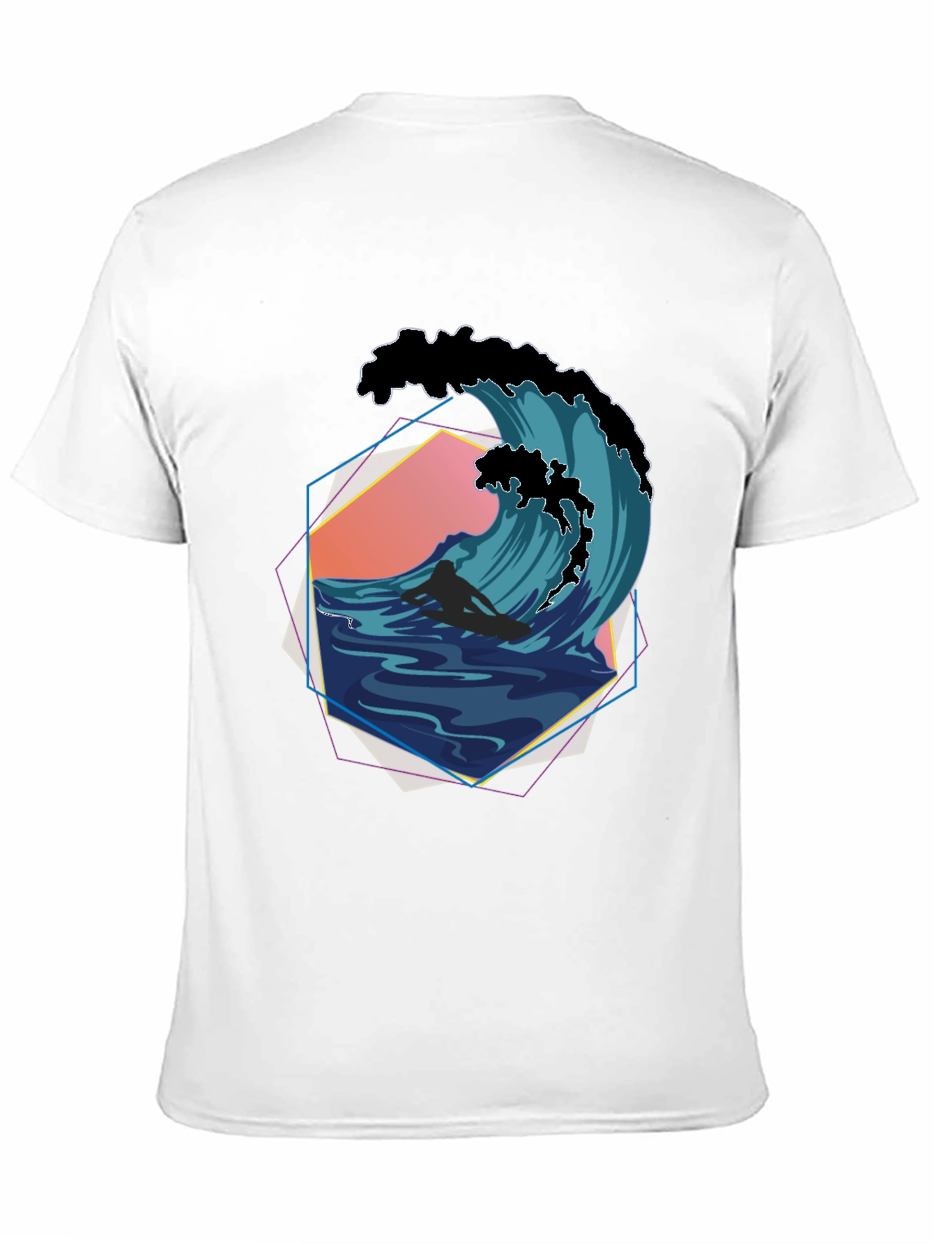 Surfer Wave Graphic Tee - Retro Style