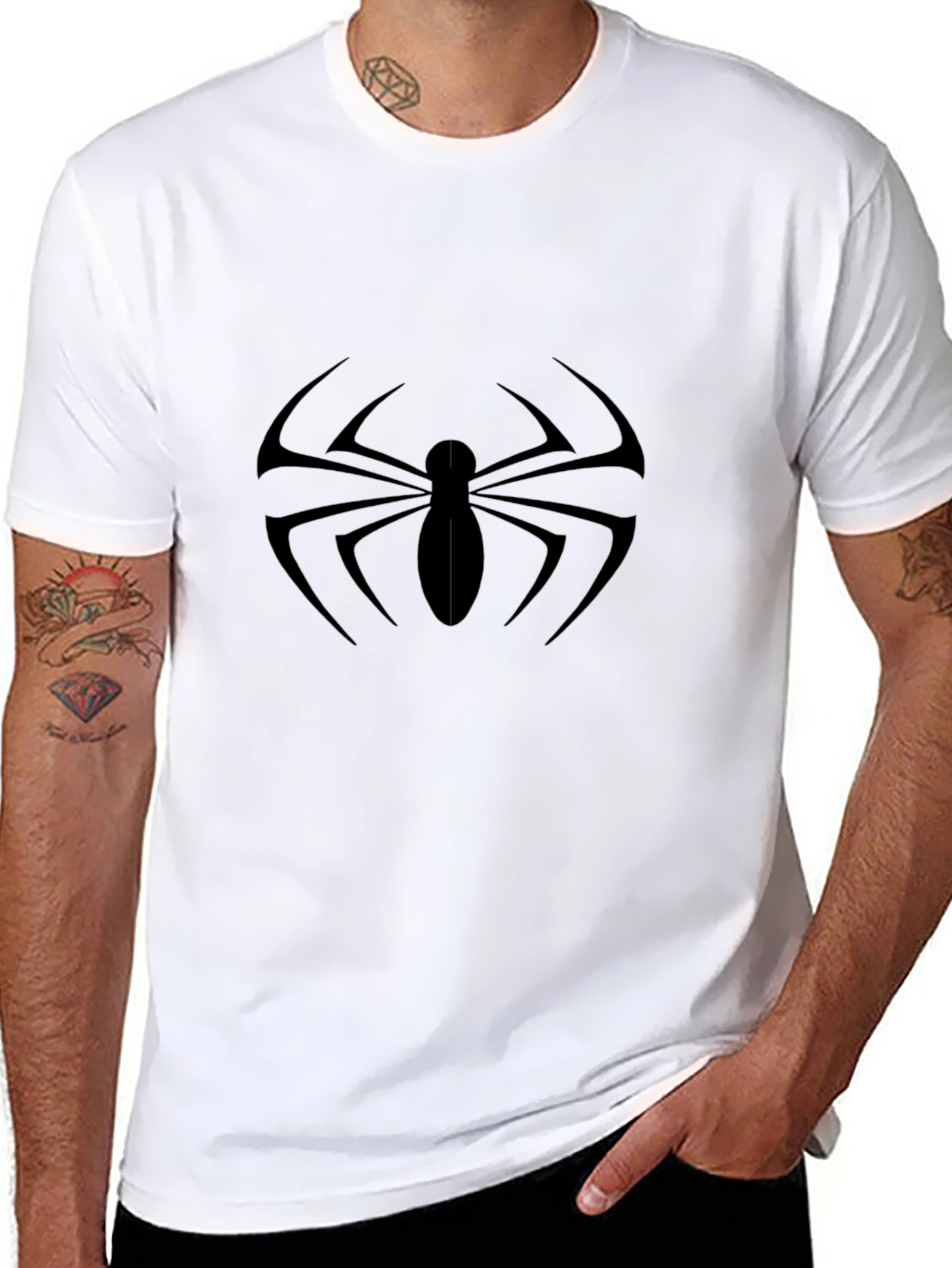Black Spider Graphic Tee - Dark Hero Style