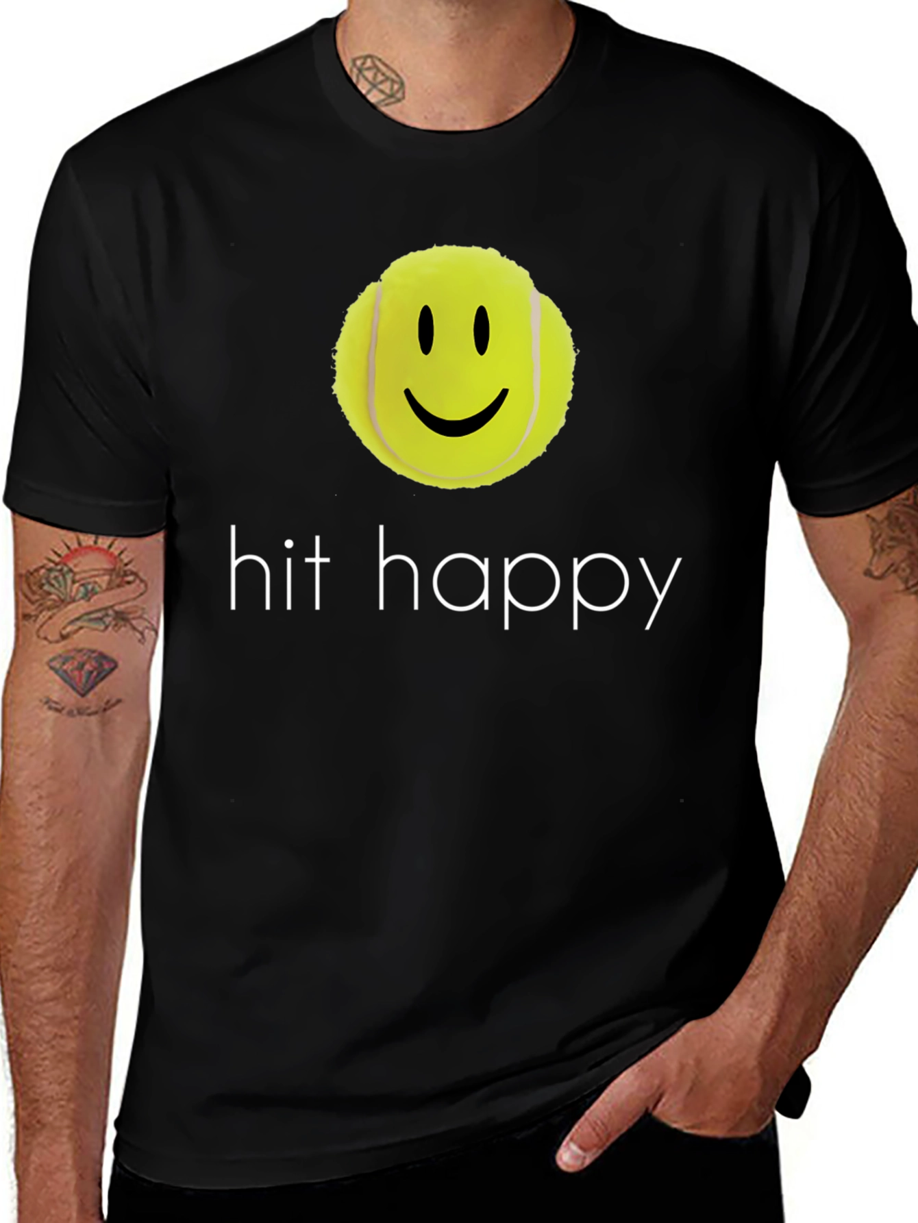 Hit Happy Tennis Ball Smiley Face T-Shirt