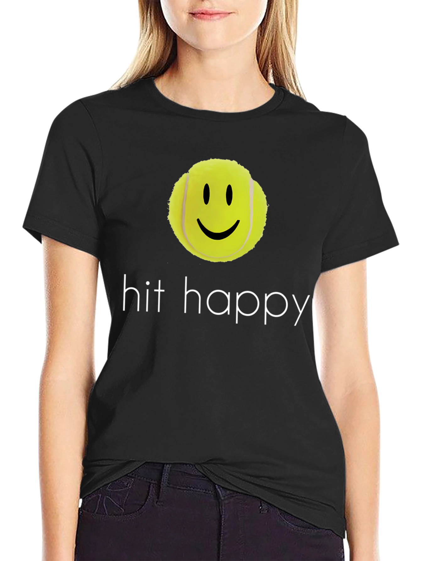 Hit Happy Tennis Ball Smiley Face T-Shirt