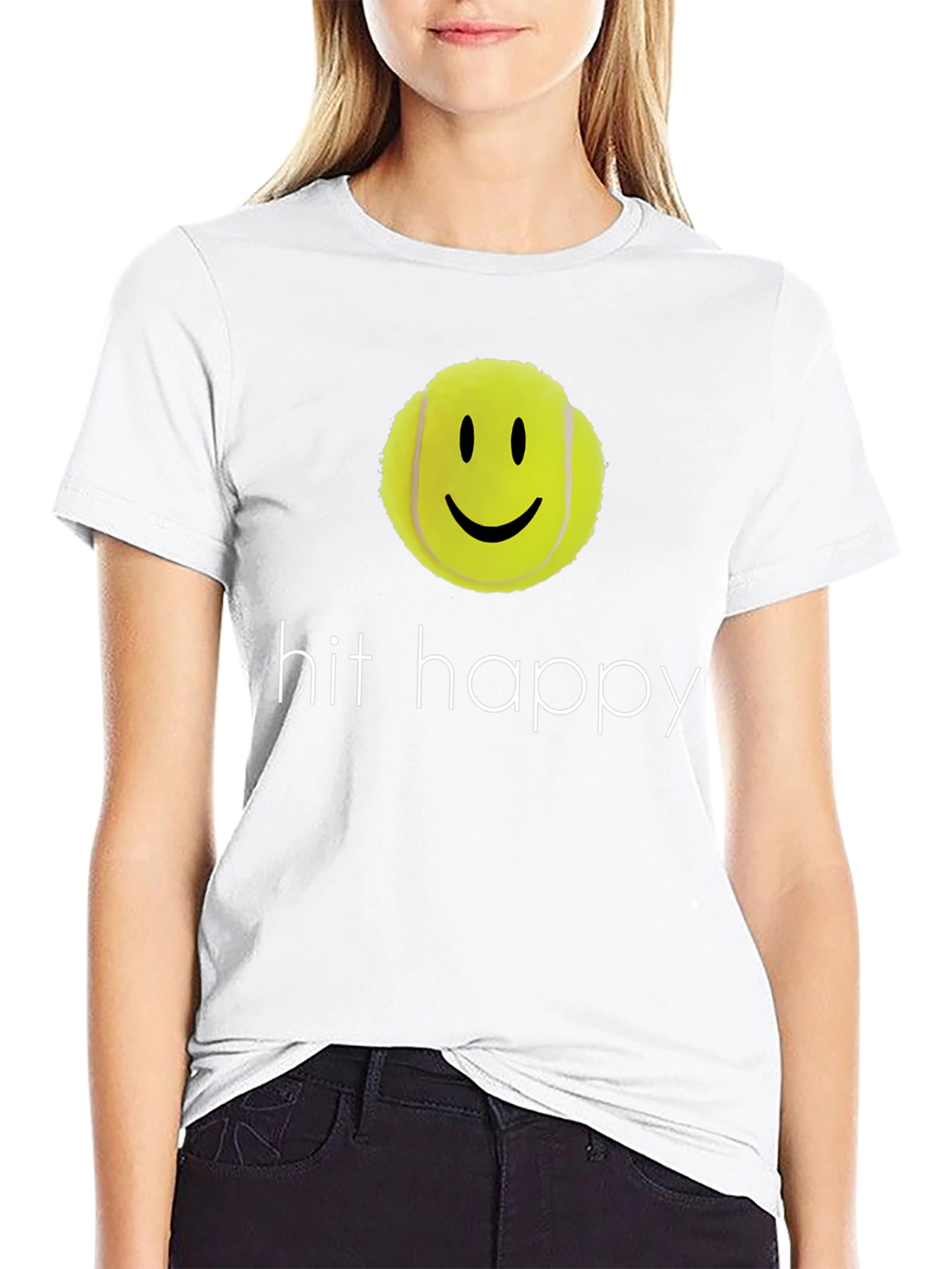 Hit Happy Tennis Ball Smiley Face T-Shirt