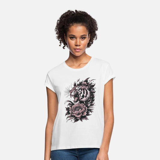 Roaring Tiger with Floral Style