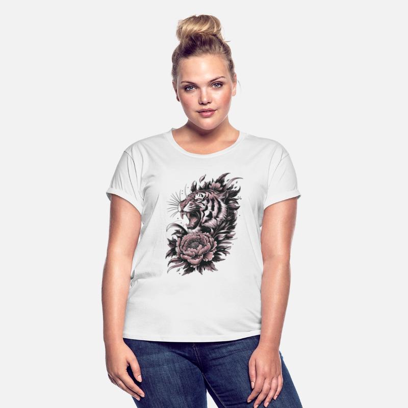 Roaring Tiger with Floral Style
