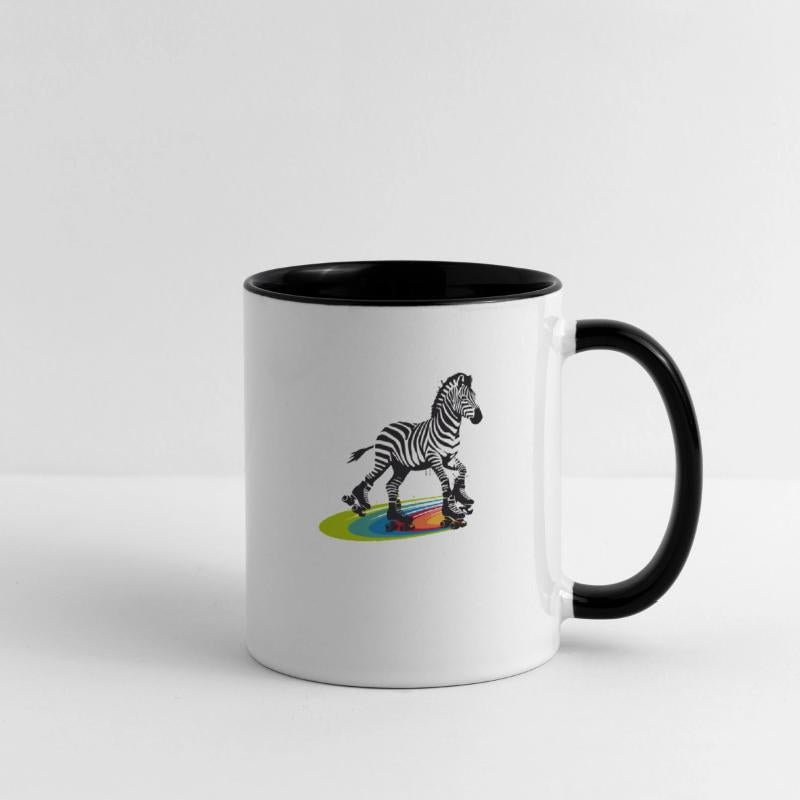 Roller Skating Zebra in Stencil Style