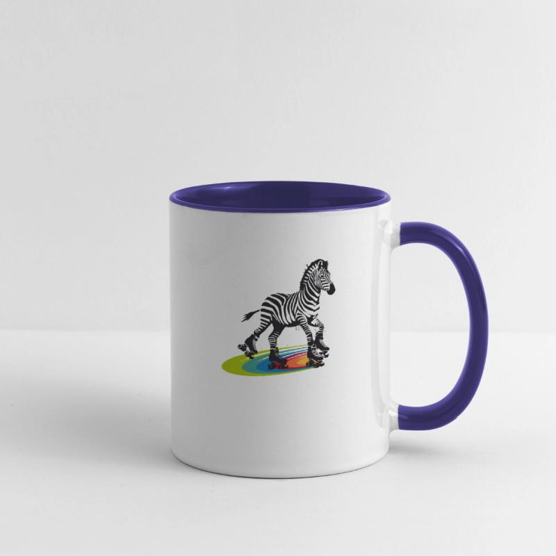 Roller Skating Zebra in Stencil Style