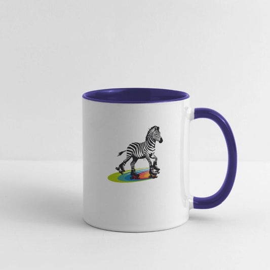 Roller Skating Zebra in Stencil Style