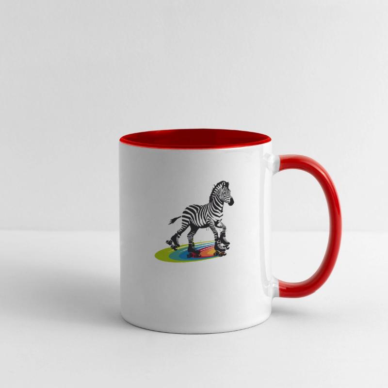 Roller Skating Zebra in Stencil Style