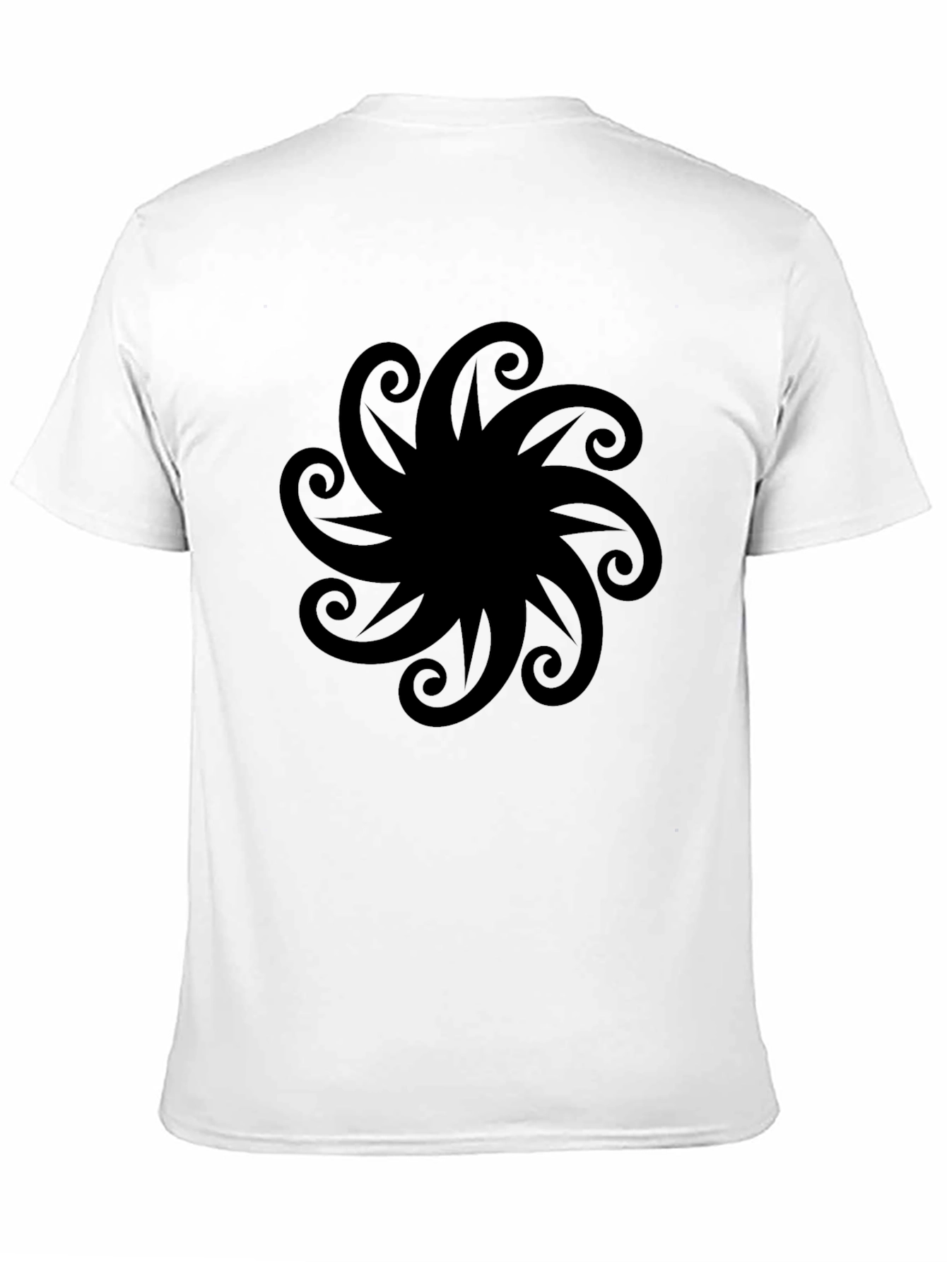 Stylish Black T-Shirt with Swirl Design