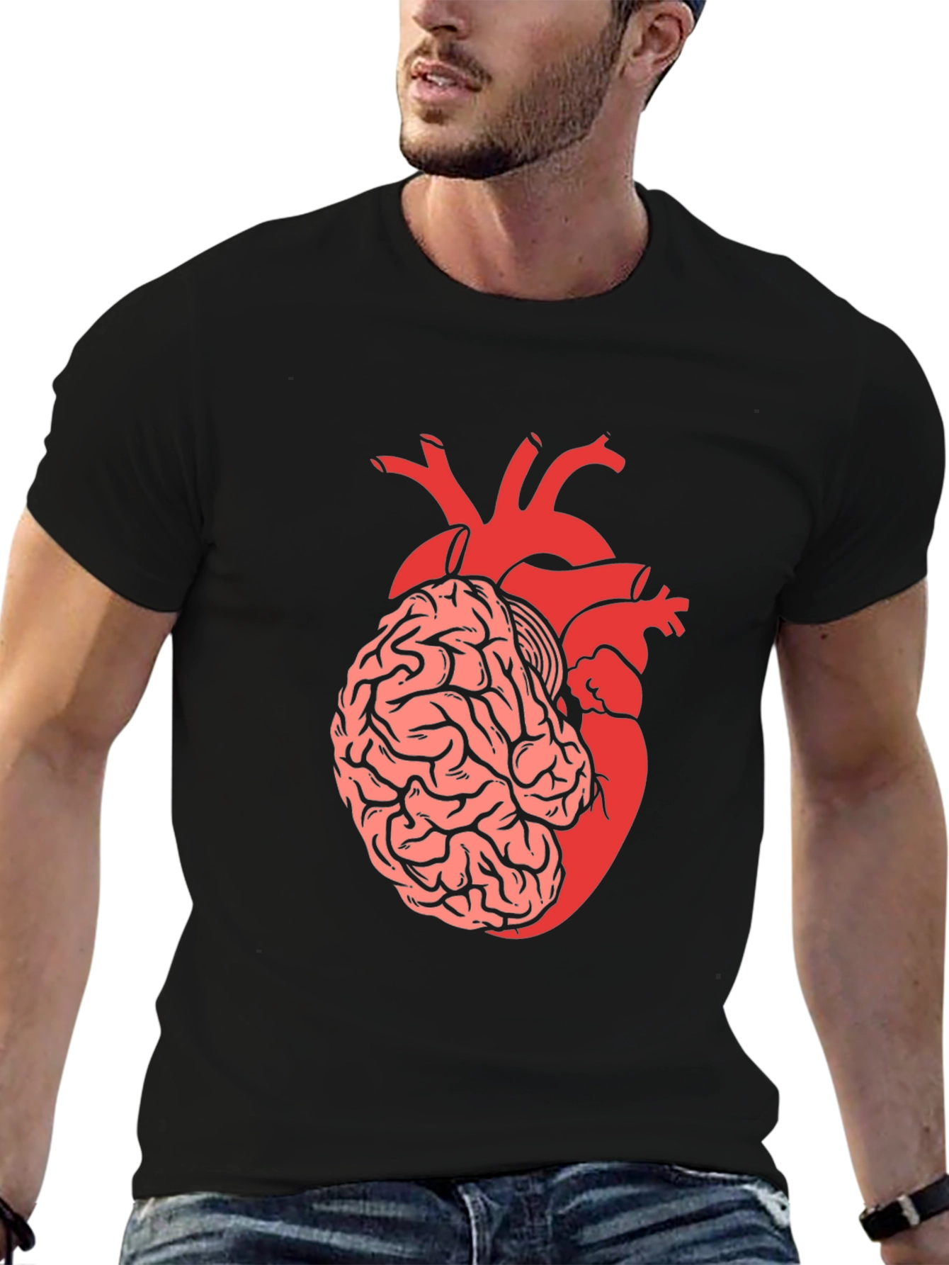 Brain & Heart T-Shirt - Think with Your Heart