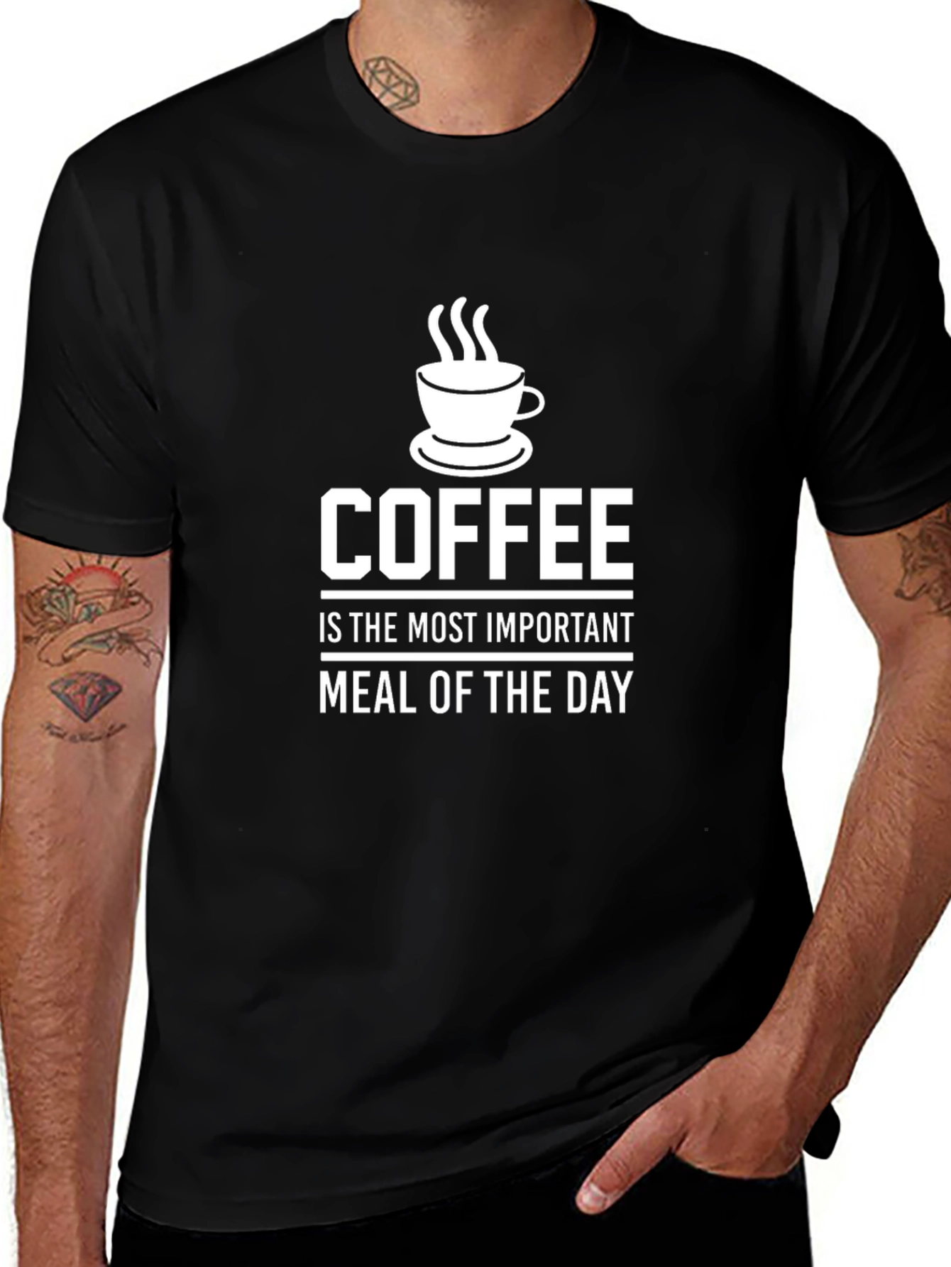 Coffee is the Most Important Meal Black T-Shirt