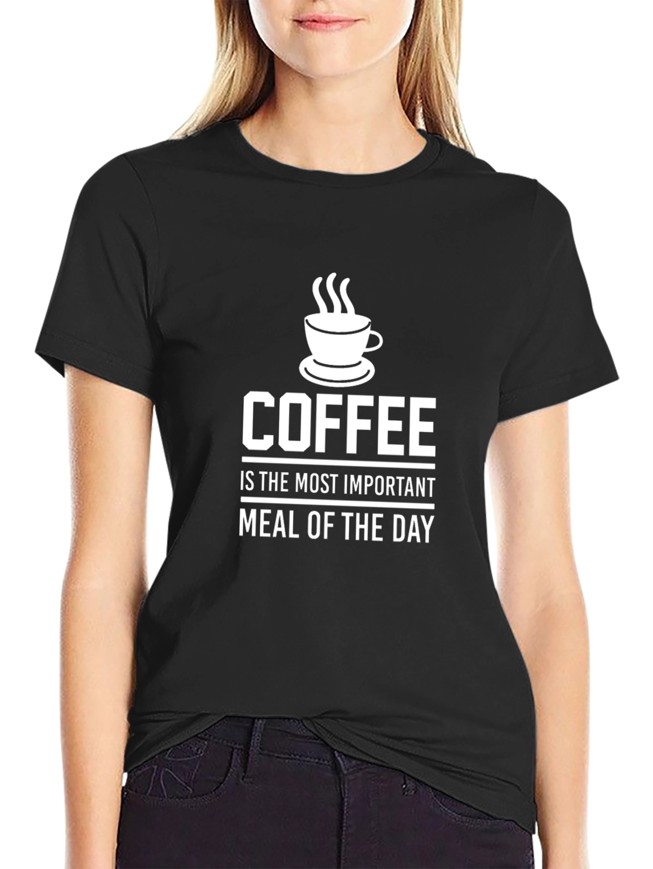 Coffee is the Most Important Meal Black T-Shirt