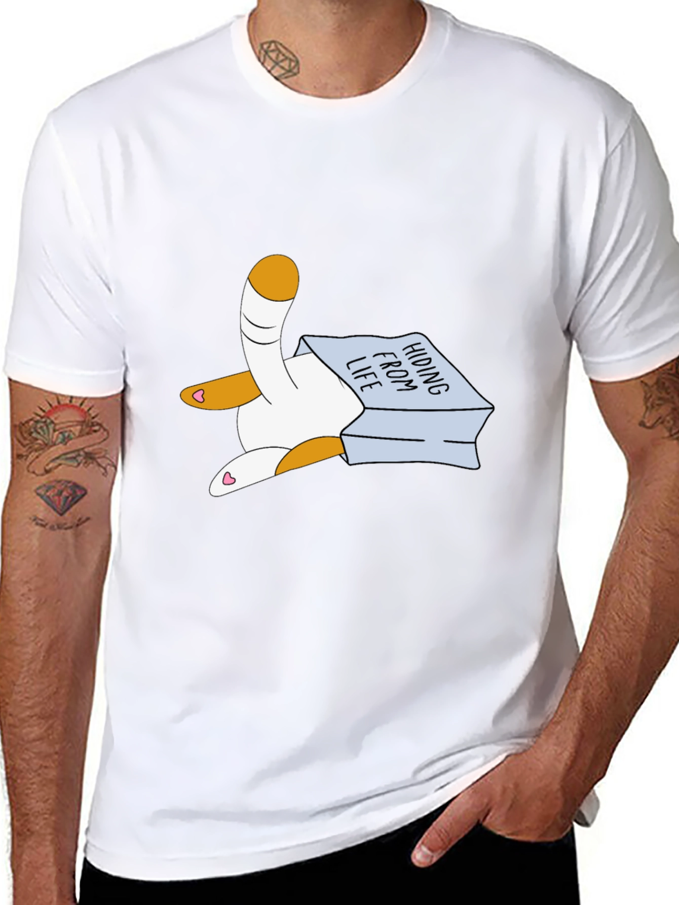 Hiding From Life Cat T-Shirt