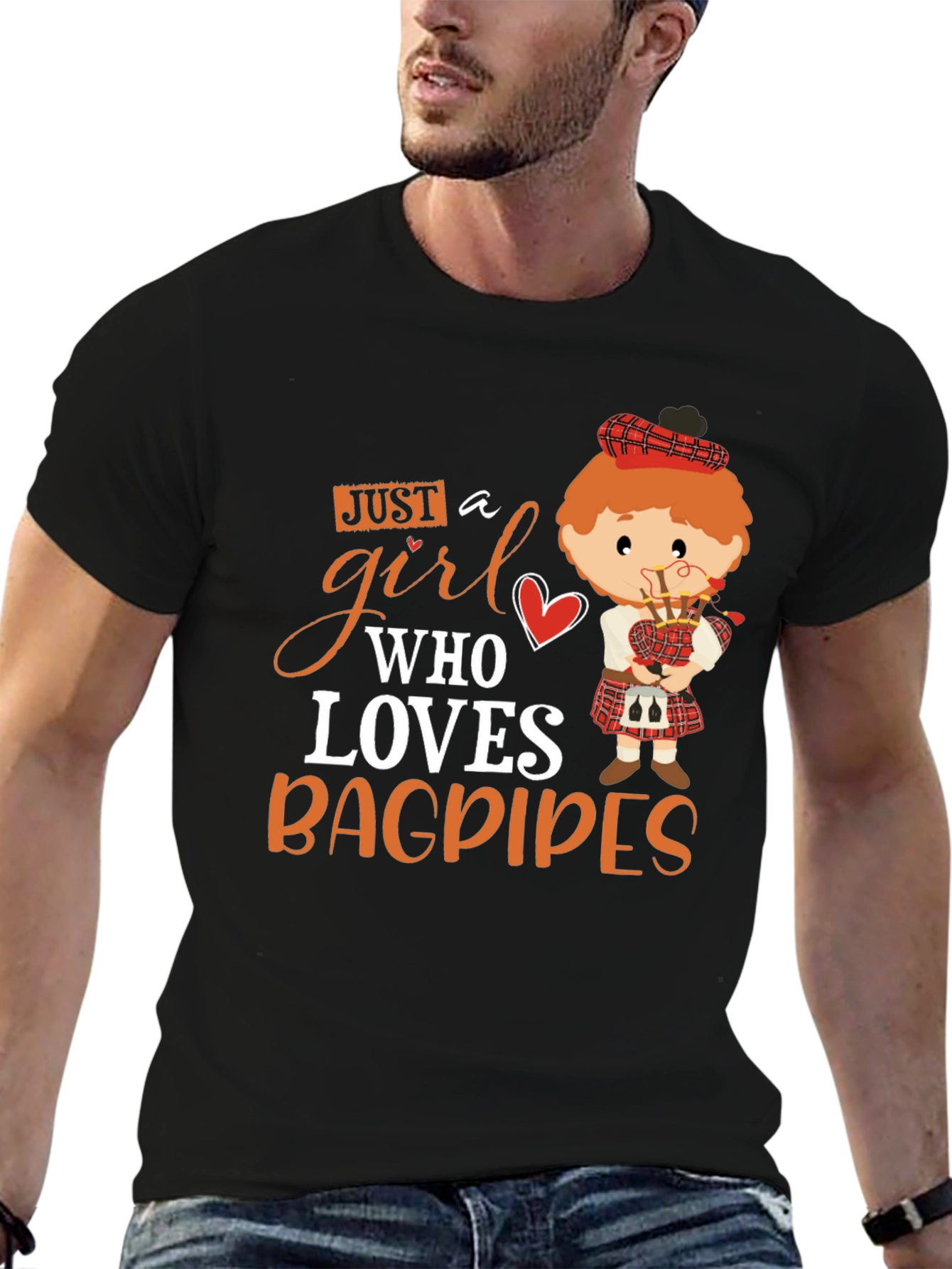 Just a Girl Who Loves Bagpipes T-Shirt