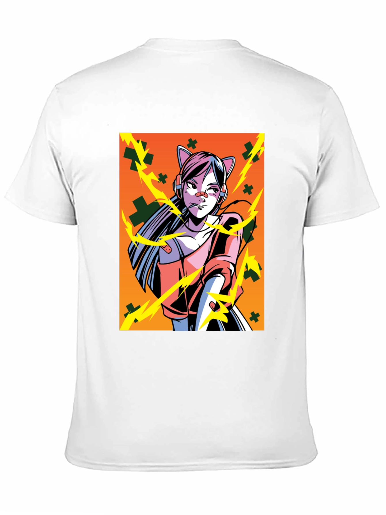 Anime Girl Graphic Black T-Shirt