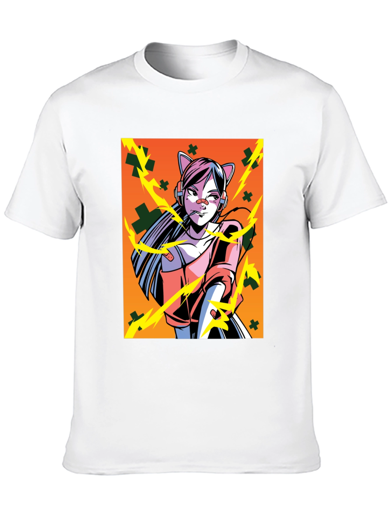 Anime Girl Graphic Black T-Shirt