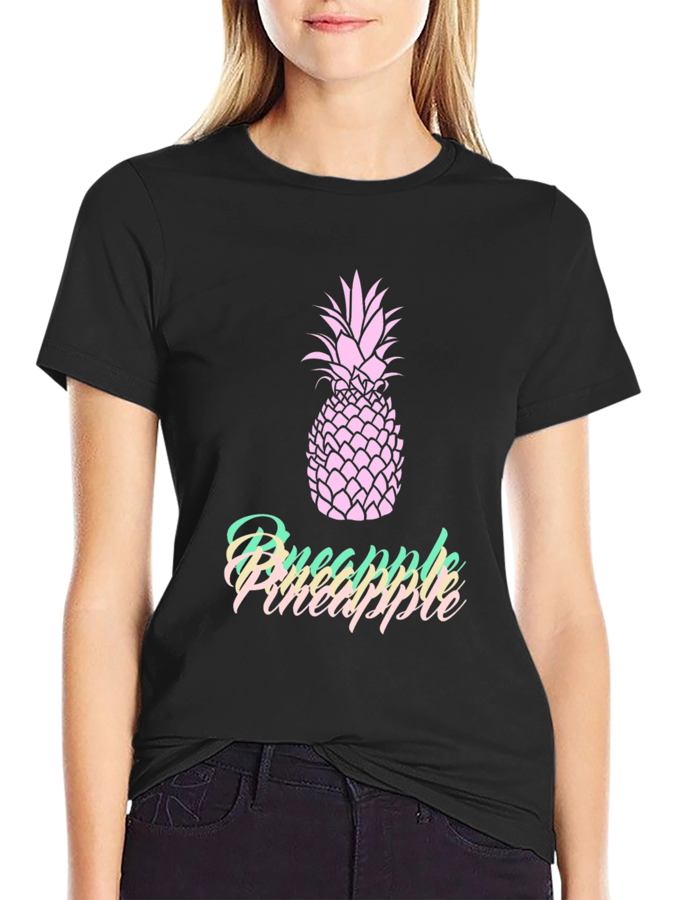 Pineapple Graphic Tee - Trendy Fruit Design