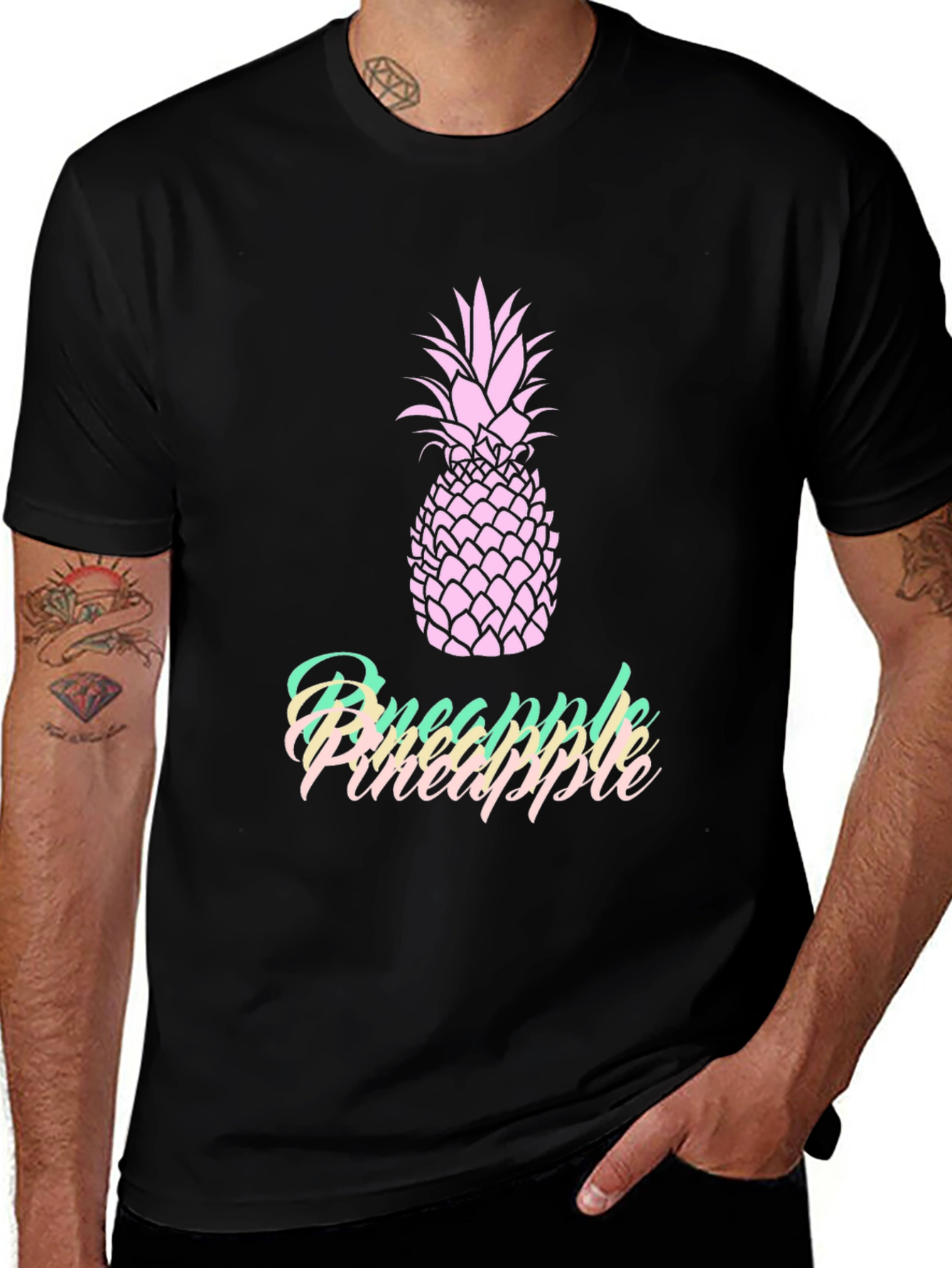 Pineapple Graphic Tee - Trendy Fruit Design