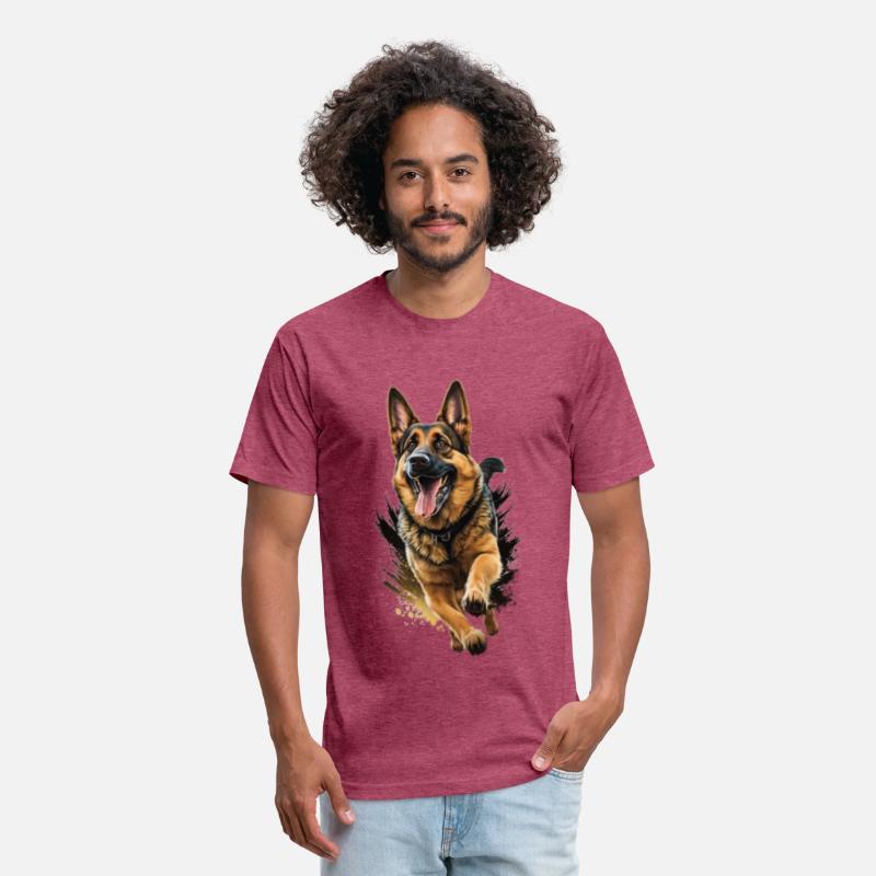 Run Dog Art Black Brown German Shepherd