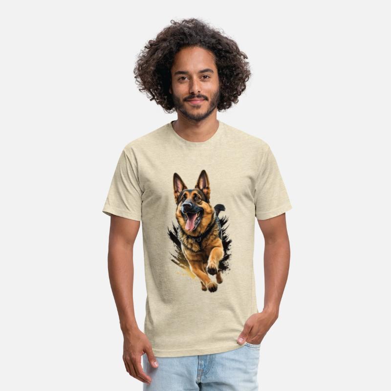 Run Dog Art Black Brown German Shepherd