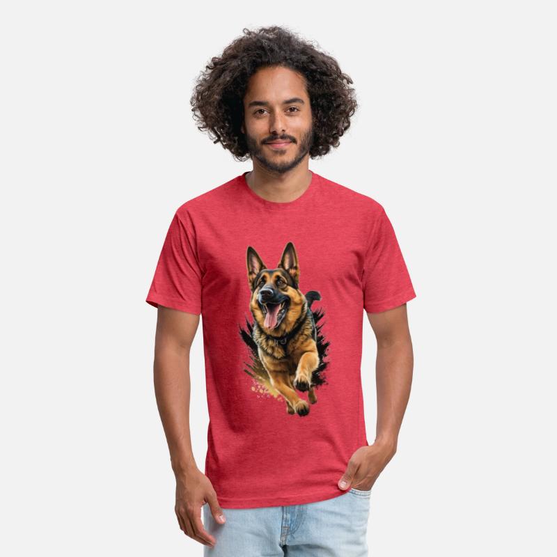 Run Dog Art Black Brown German Shepherd