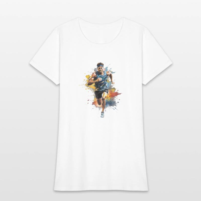 Running Marathon Runner Watercolor