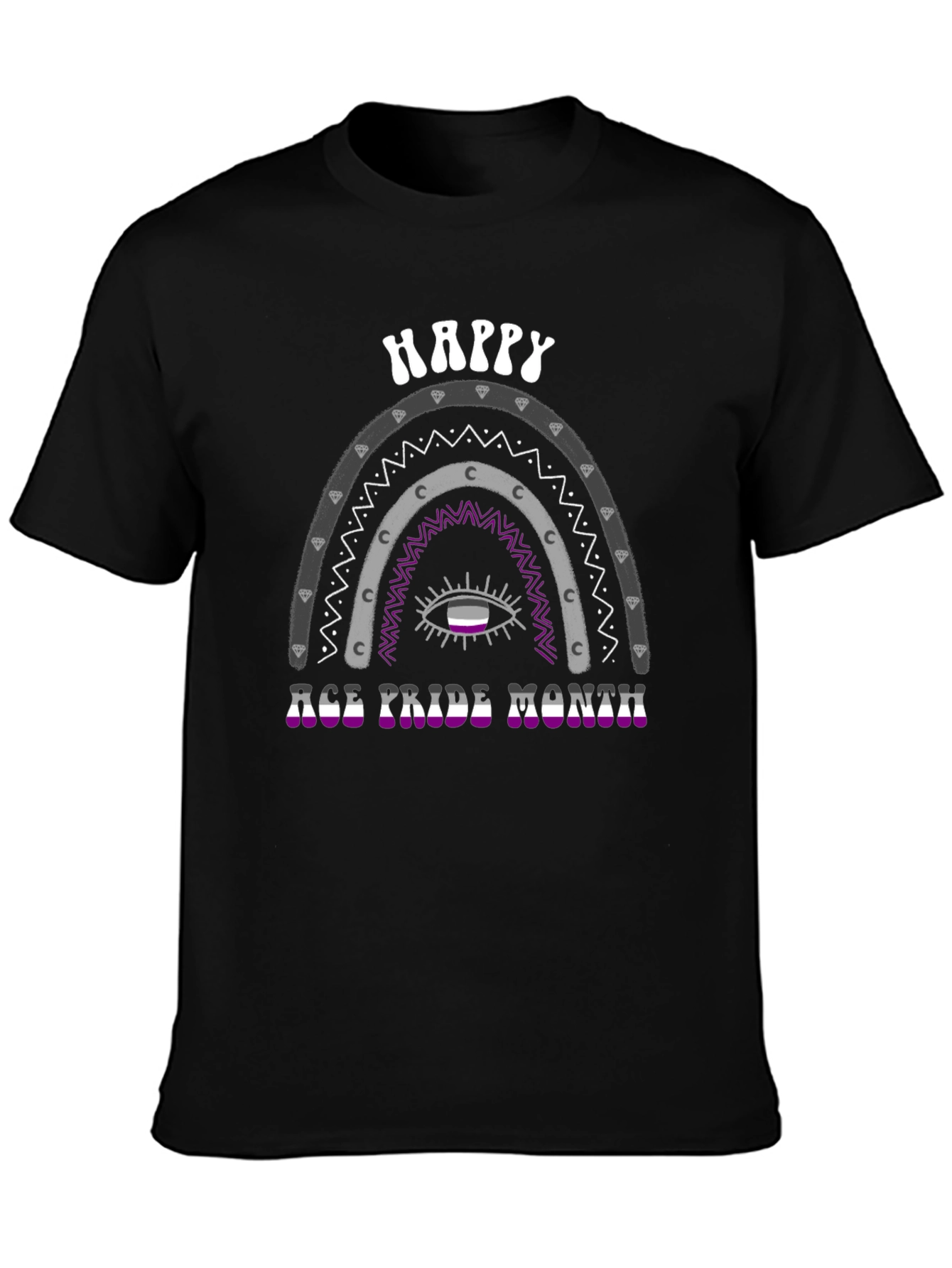 Asexual Pride Month Rainbow Graphic Tee