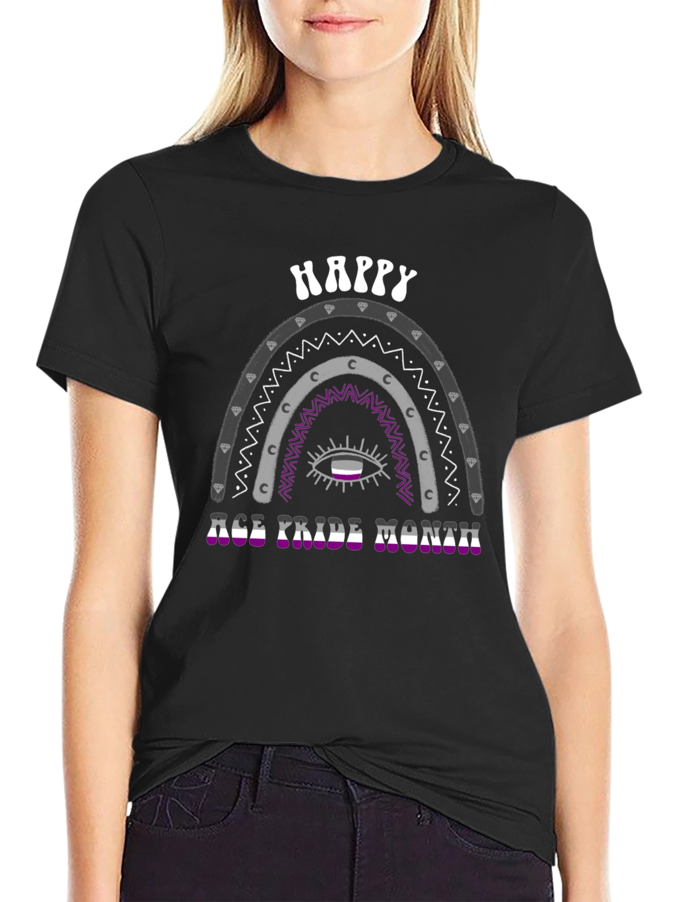 Asexual Pride Month Rainbow Graphic Tee