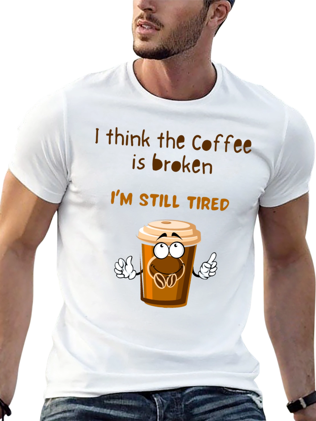 Coffee is Broken T-Shirt Funny Tired Graphic Tee