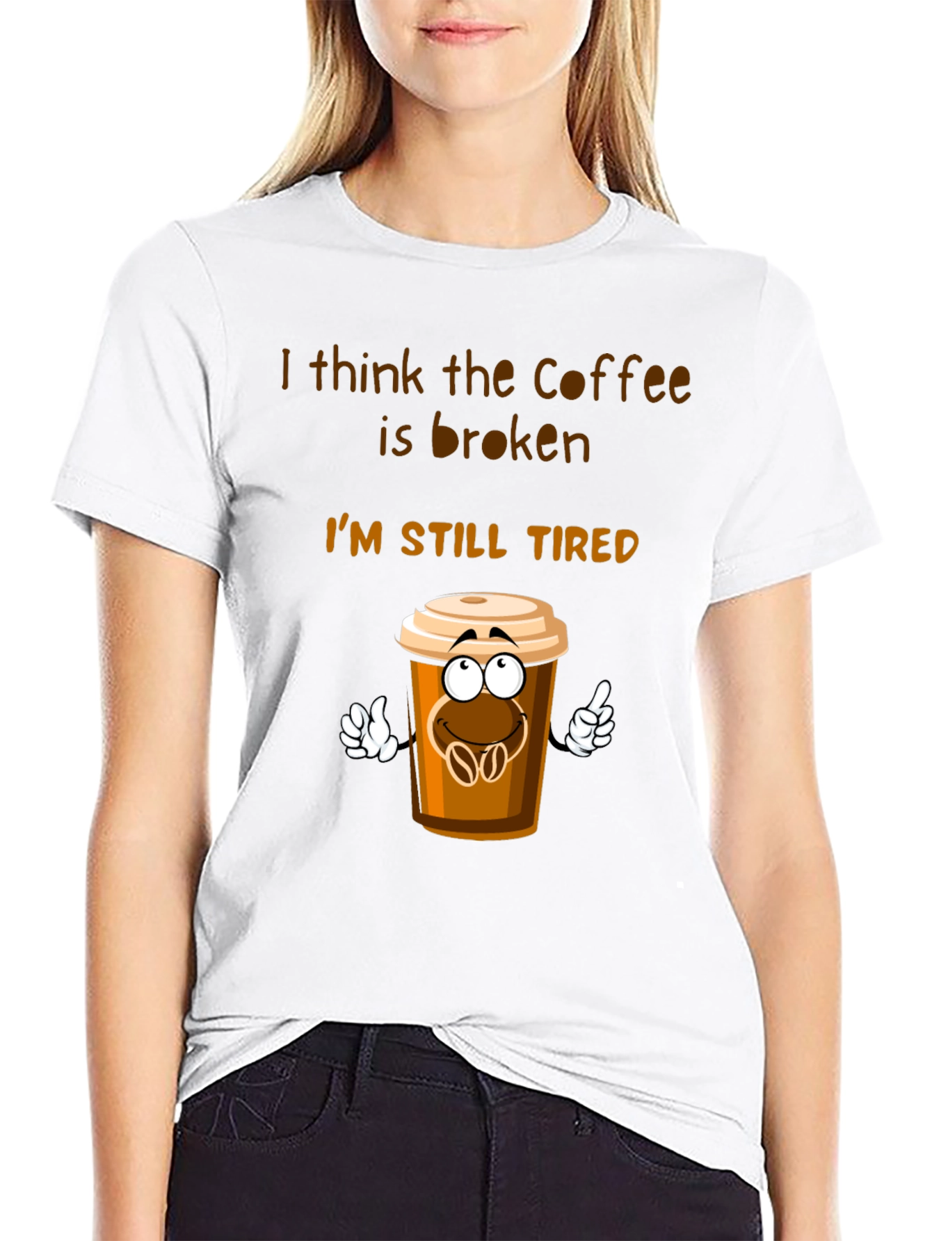Coffee is Broken T-Shirt Funny Tired Graphic Tee