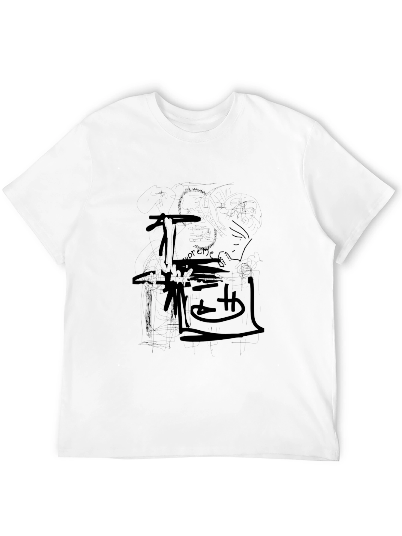 Mens Black Graphic Print Tee