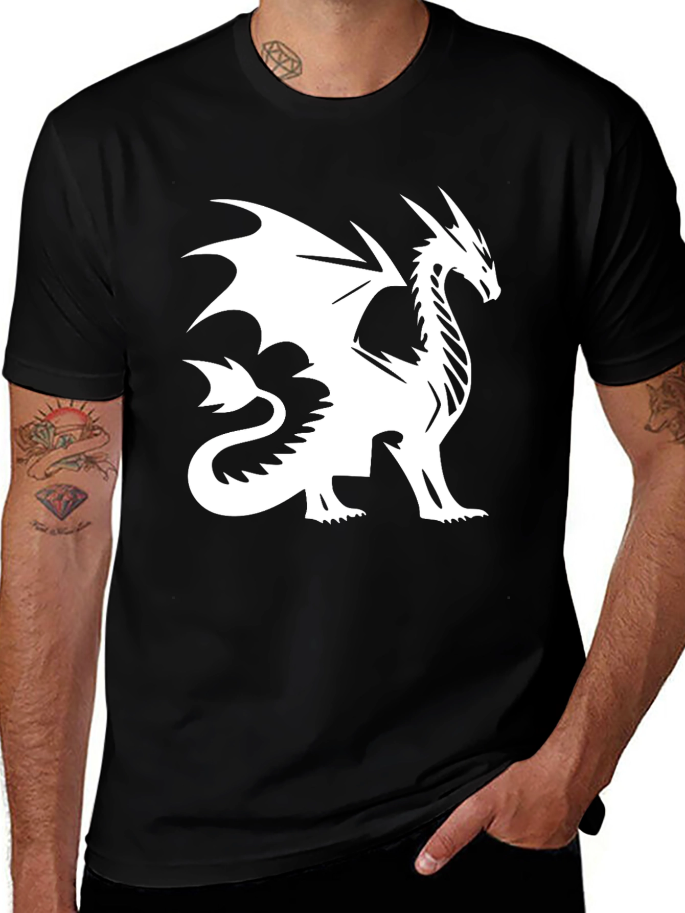 Dragon Graphic Tee - Mens Black T-Shirt