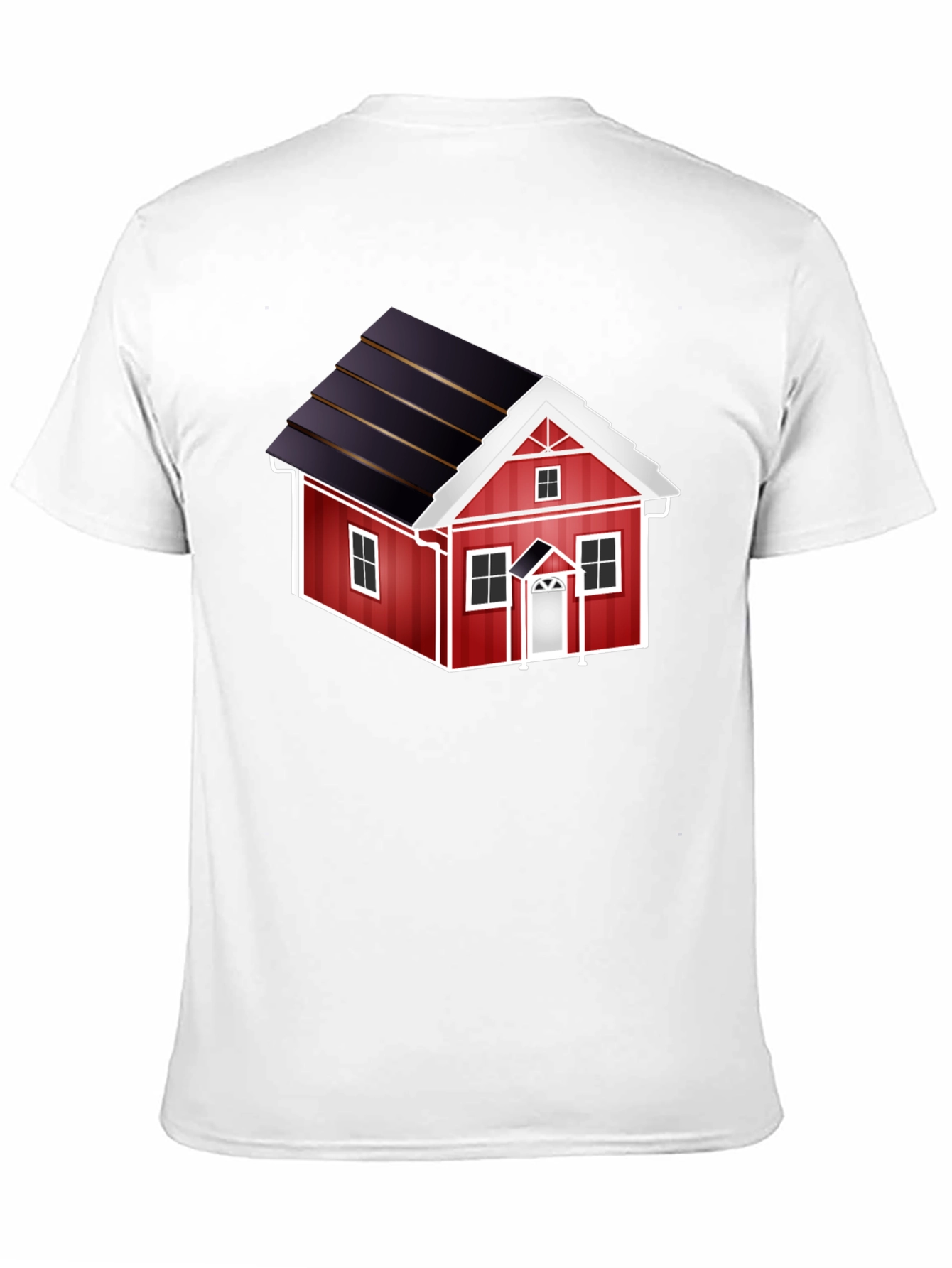 Red House Graphic Tee - Black Cotton Casual T-Shirt