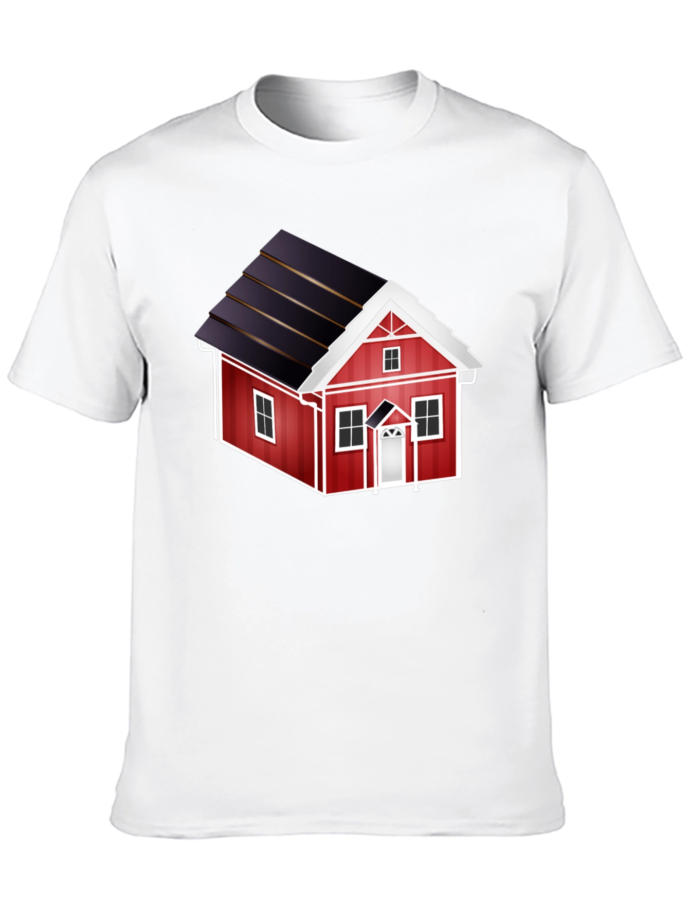 Red House Graphic Tee - Black Cotton Casual T-Shirt