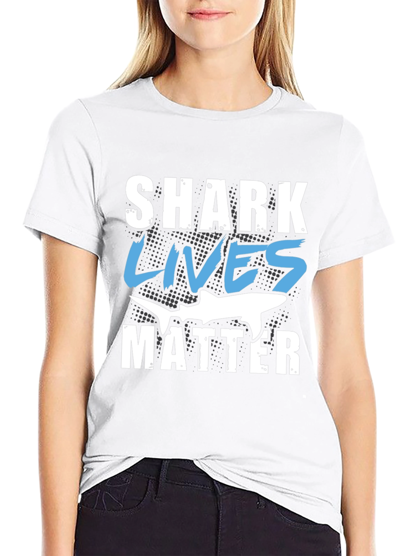 Shark Lives Matter Graphic Black T-Shirt
