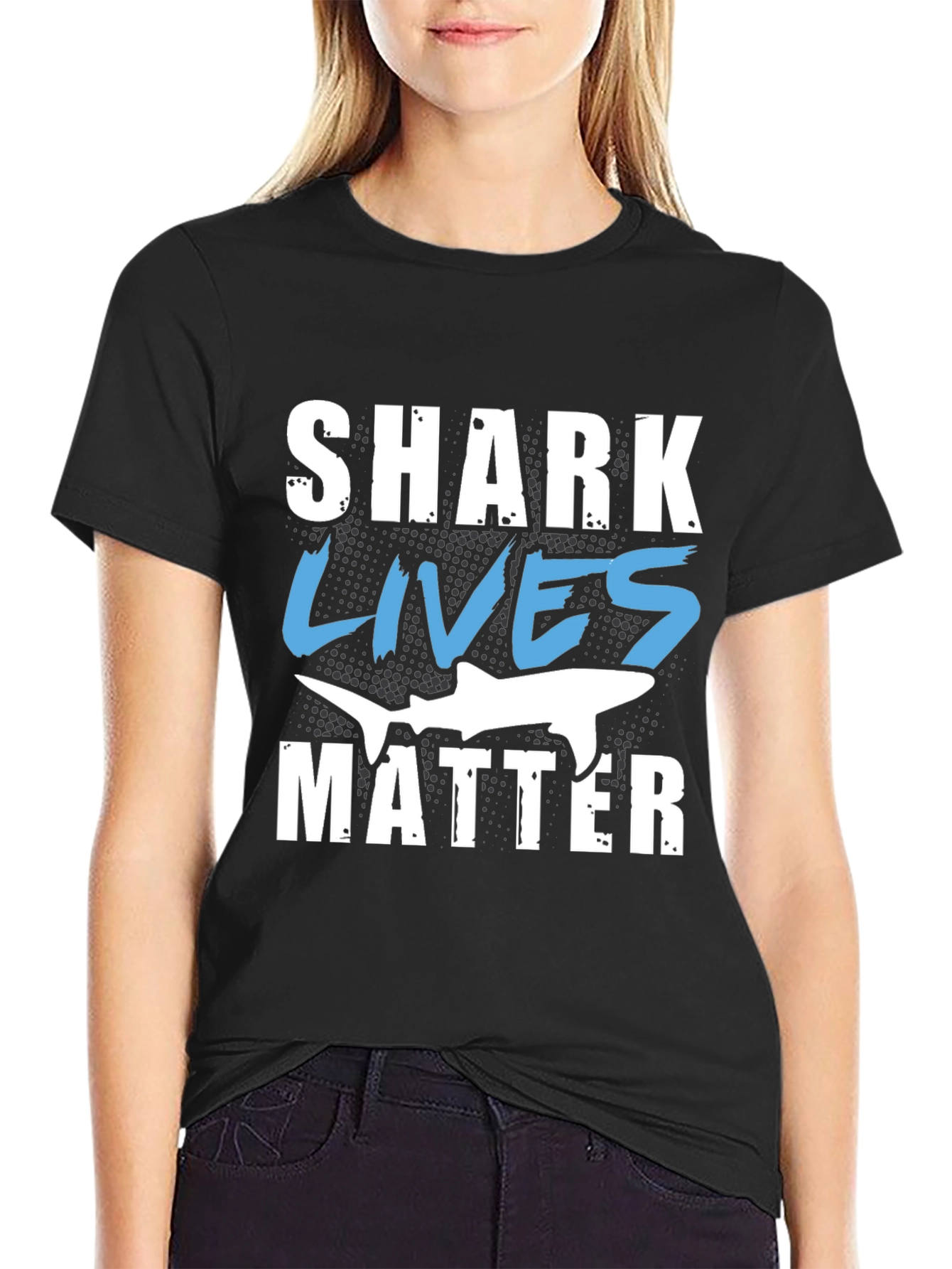 Shark Lives Matter Graphic Black T-Shirt
