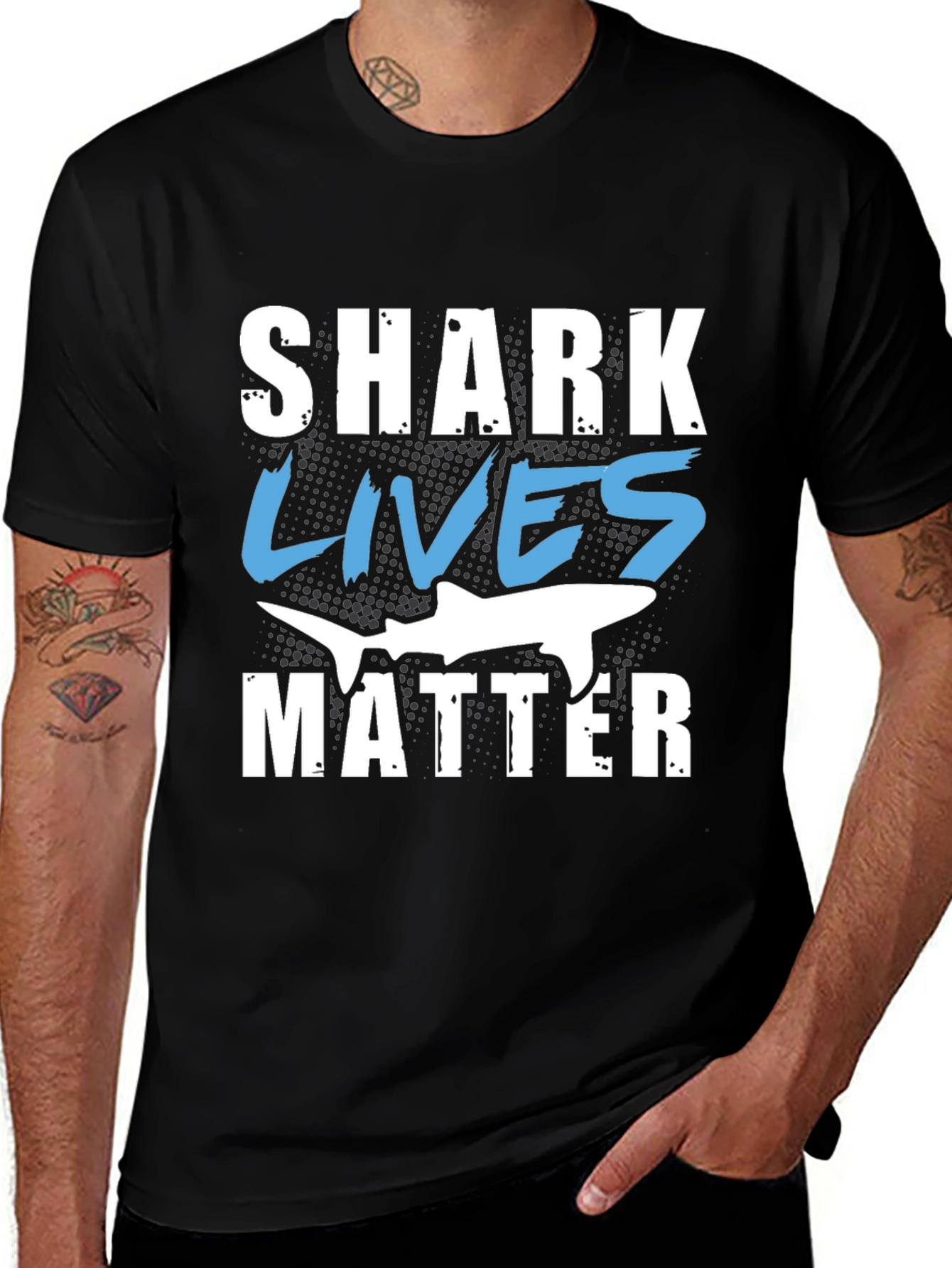 Shark Lives Matter Graphic Black T-Shirt